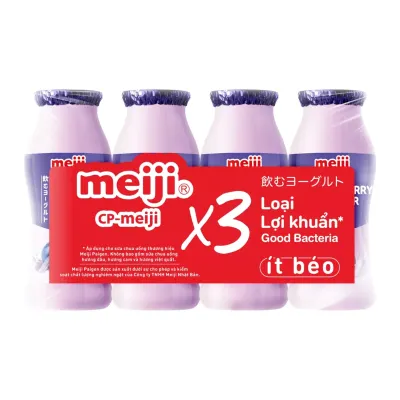 Lốc 4 hộp sữa chua uống Meiji vị việt quất 85ml