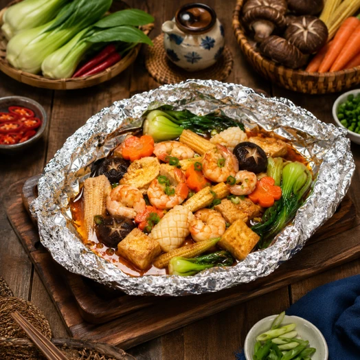 Đậu hũ hải sản nướng giấy bạc đậm đà thơm ngon tại nhà