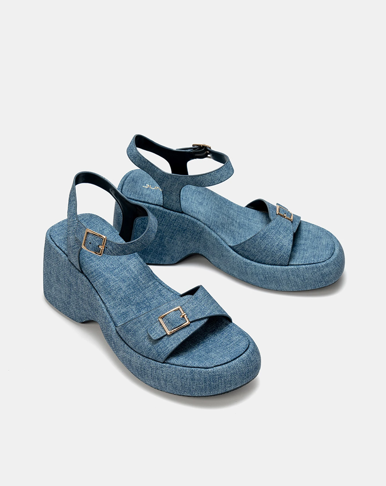 Giày Sandal Đế Xuồng Quai Phối Buckle Vuông - Image 7