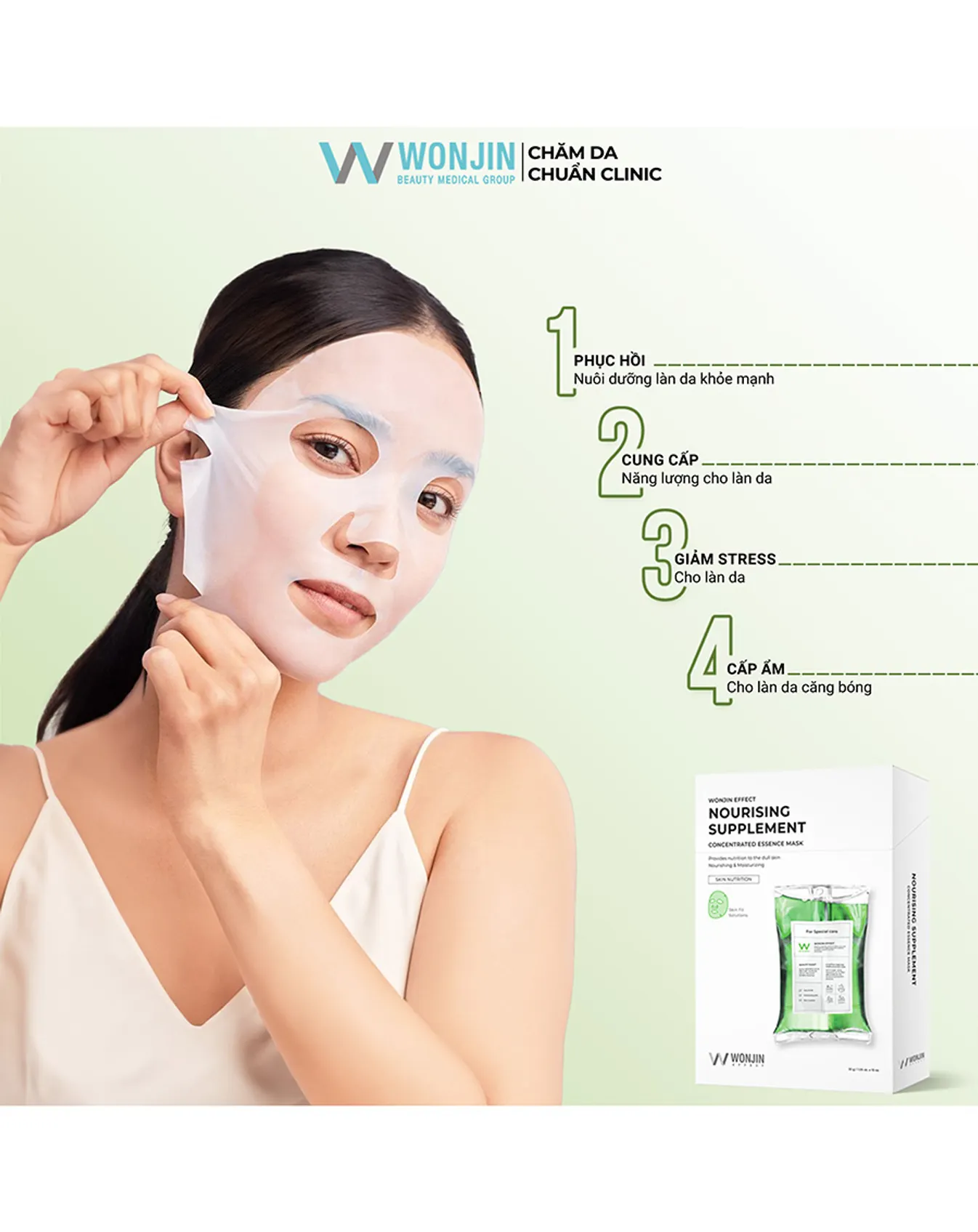 Mặt Nạ Wonjin Truyền Năng Lượng Derma Nourising Supplement Mask - Image 3
