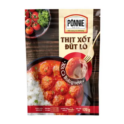 Thịt viên đút lò xốt cà Bolognese Ponnie gói 170g