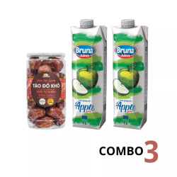 Combo ăn vặt healthy - nước ép táo và táo đỏ khô