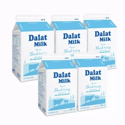 Combo 5 hộp sữa tươi thanh trùng Đà Lạt Milk 180ml