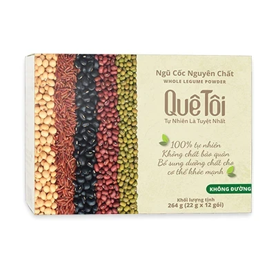 Ngũ cốc nguyên chất không đường Quê Tôi hộp 12 x 22g