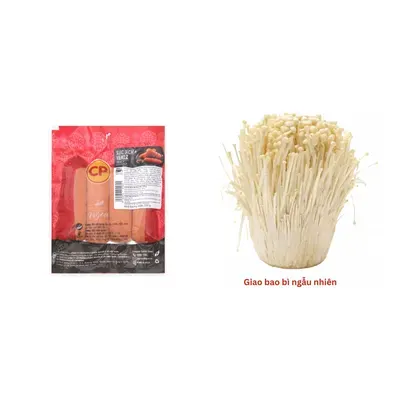 Combo Xúc xích Vealz CP gói 250g + Nấm kim châm Việt Nam gói 500g
