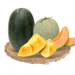 Set trái cây miền tây: dưa hấu + dưa lưới ruột đỏ + mít giống thái