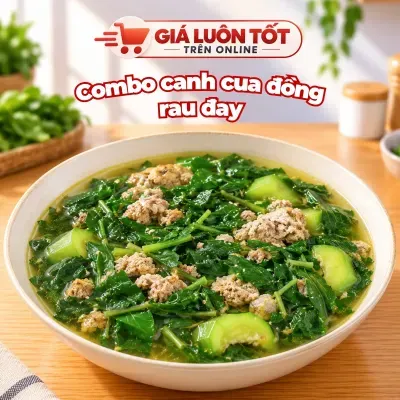Combo canh cua đồng rau đay