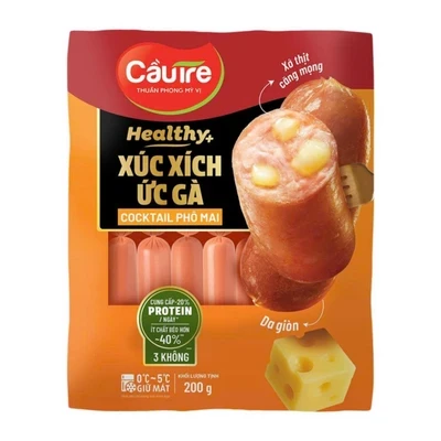 Xúc xích ức gà CJ Cầu Tre Cocktail phô mai gói 200g
