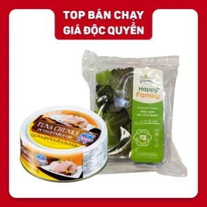 Combo salad cá ngừ: cá ngừ xắt khúc Seacrown và hỗn hợp xà lách