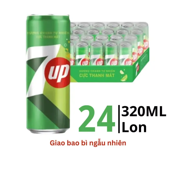 Thùng 24 lon nước ngọt 7UP 320ml