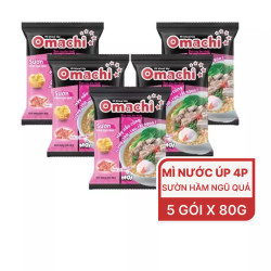 Combo 5 gói mì dinh dưỡng khoai tây sườn hầm ngũ quả Omachi gói 80g (5 Gói)