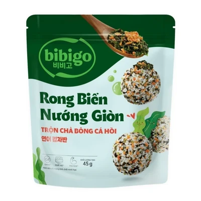 Rong biển nướng giòn trộn cá hồi Bibigo gói 45g