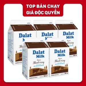 Combo 5 hộp sữa tươi thanh trùng socola Đà Lạt Milk 180ml