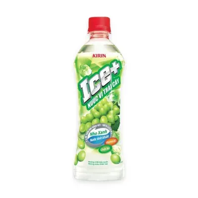 Nước trái cây Ice+ Kirin vị nho xanh chai 490ml