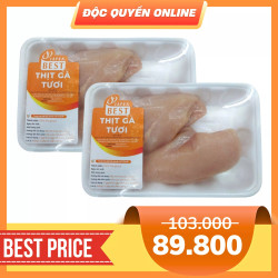 Combo 2 khay phi lê ức gà không da Japfa khay 500g