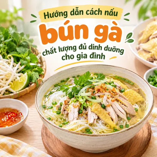 Hướng dẫn cách nấu bún gà chất lượng đủ dinh dưỡng cho gia đình