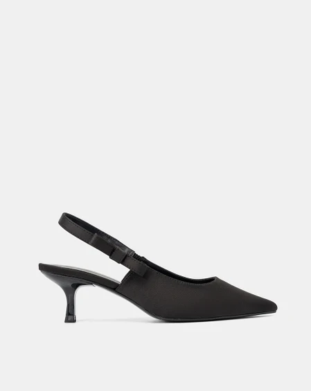Giày Cao Gót Slingback Phối Nơ Hậu