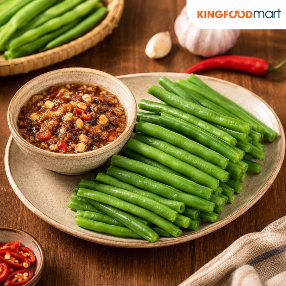 Đậu Cô Ve Nhật Luộc Chấm Kho Quẹt