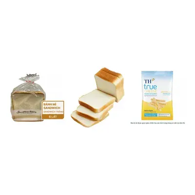 Combo Sandwich lạt Sweethome + Bánh mì trắng 6 lát Yamazaki (1 Cái) + Phô mai tươi Mozzarella TH True Milk