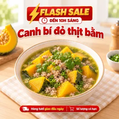 Combo canh bí đỏ thịt bằm