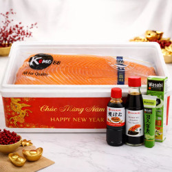 Set quà Tết kèm gia vị - Cá hồi Nauy phi lê nguyên miếng (1.9–2kg)