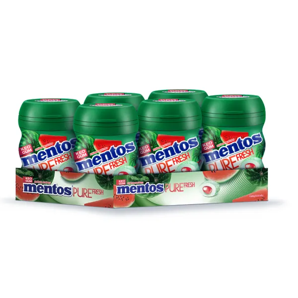 Kẹo gum không đường hương dưa hấu Mentos hũ 17.5g