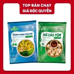 Combo há cảo tôm và hoành thánh tôm thịt Bamboo