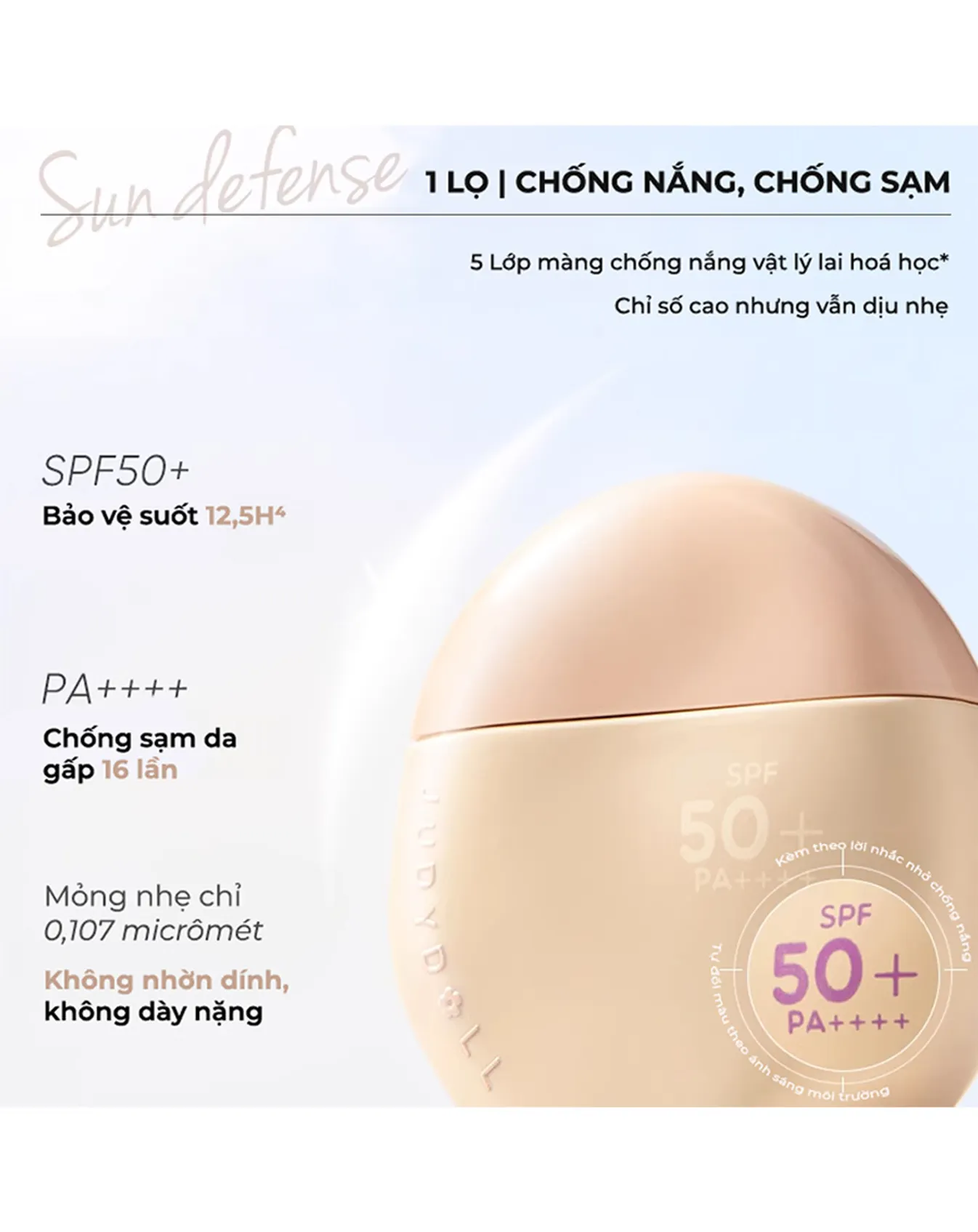 Kem Chống Nắng Judydoll Sun Defense Tinted Moisturizer - 02 Fair - Image 4
