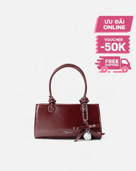 Túi Xách Nhỏ Top Handle Phối Charm Nơ