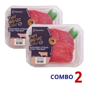 Combo 2 khay đùi gọ bò Úc cắt steak Freshfoco 225g