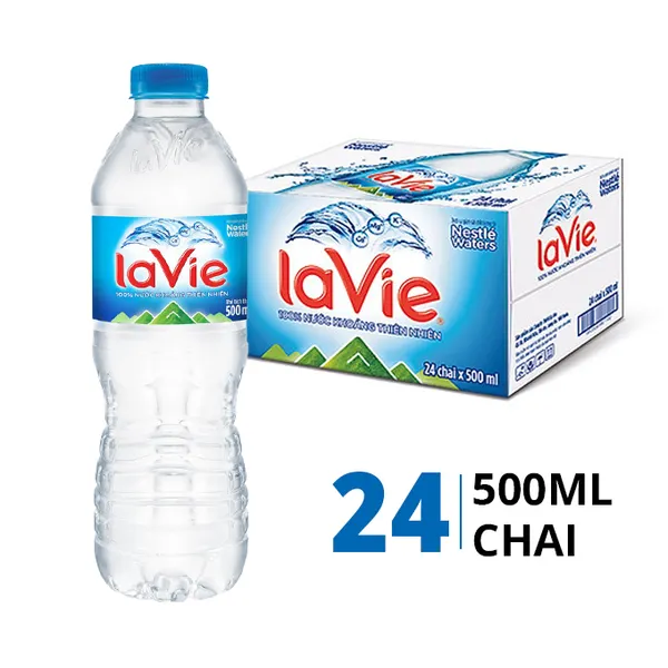 Thùng 24 chai nước khoáng La Vie 500ml