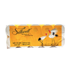 Giấy vệ sinh 4 lớp cao cấp có lõi lốc Silkwell 10 cuộn (1 Lốc)