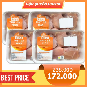 Combo 4 khay phi lê má đùi không da Japfa khay 500g