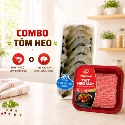 Combo thịt heo xay Meatcool 400g và tôm thẻ lột 150g