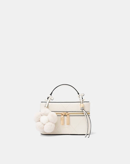 Túi Xách Nhỏ Vanity Case Phối Charm Hoa