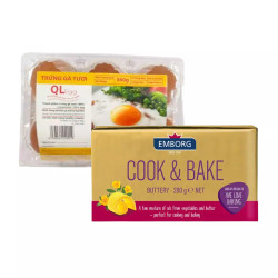 Combo làm bánh thơm mịn: bơ lạt và trứng gà