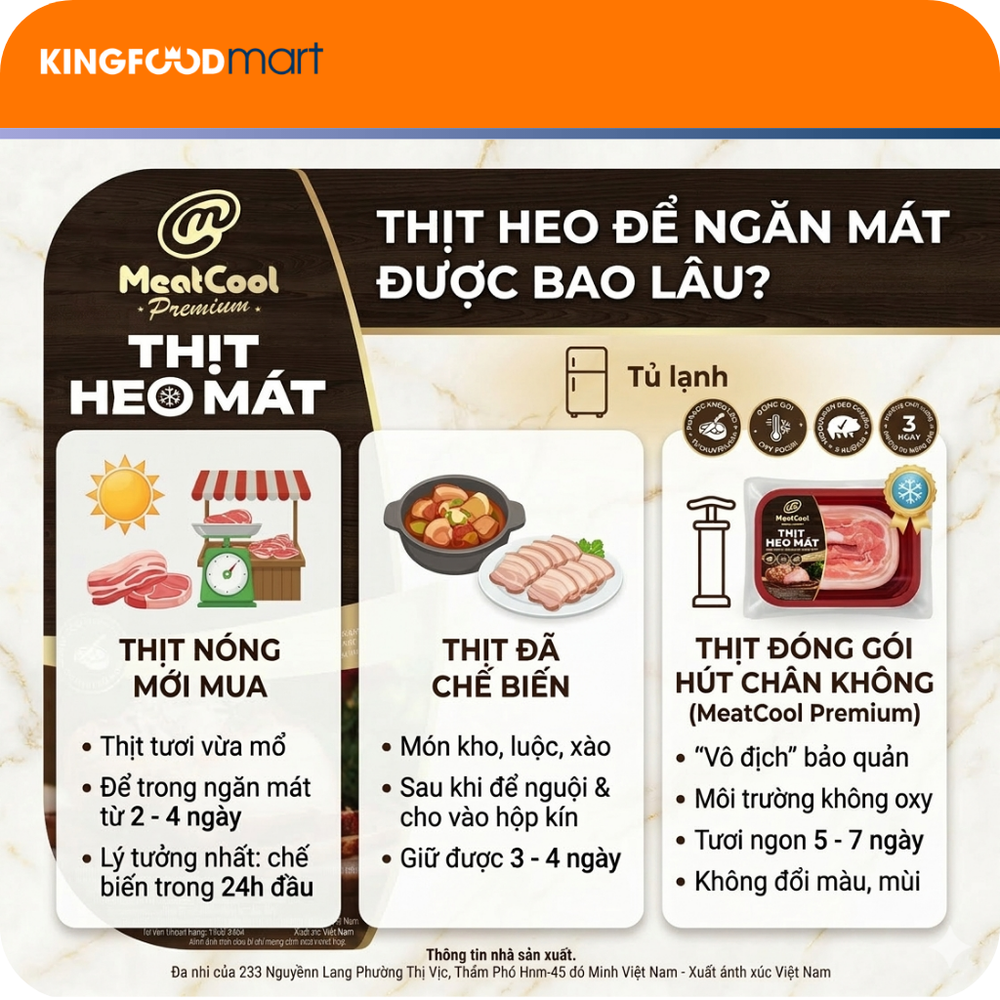 Thịt heo để ngăn mát được bao lâu