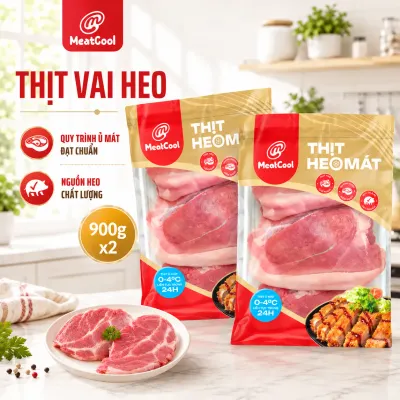 Combo 2 túi thịt vai heo Meatcool túi 900g