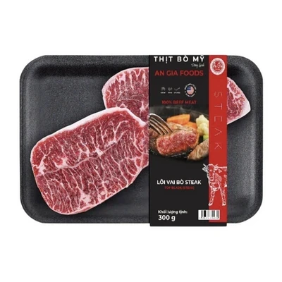 Lõi vai bò mỹ Steak (Top Blade) An Gia khay 300g