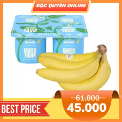Combo chuối già Nam Mỹ + sữa chua ăn Green Farm ít đường (1 Combo)