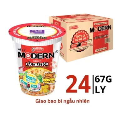 Mỳ ly modern lẩu thái tôm thùng 24 ly lẩu thái chua cay mi tom