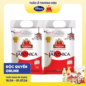 Combo 2 túi gạo Nhật Japonica Neptune 5kg