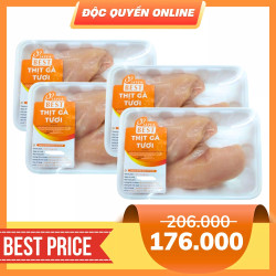Combo 4 khay phi lê ức gà không da Japfa khay 500g