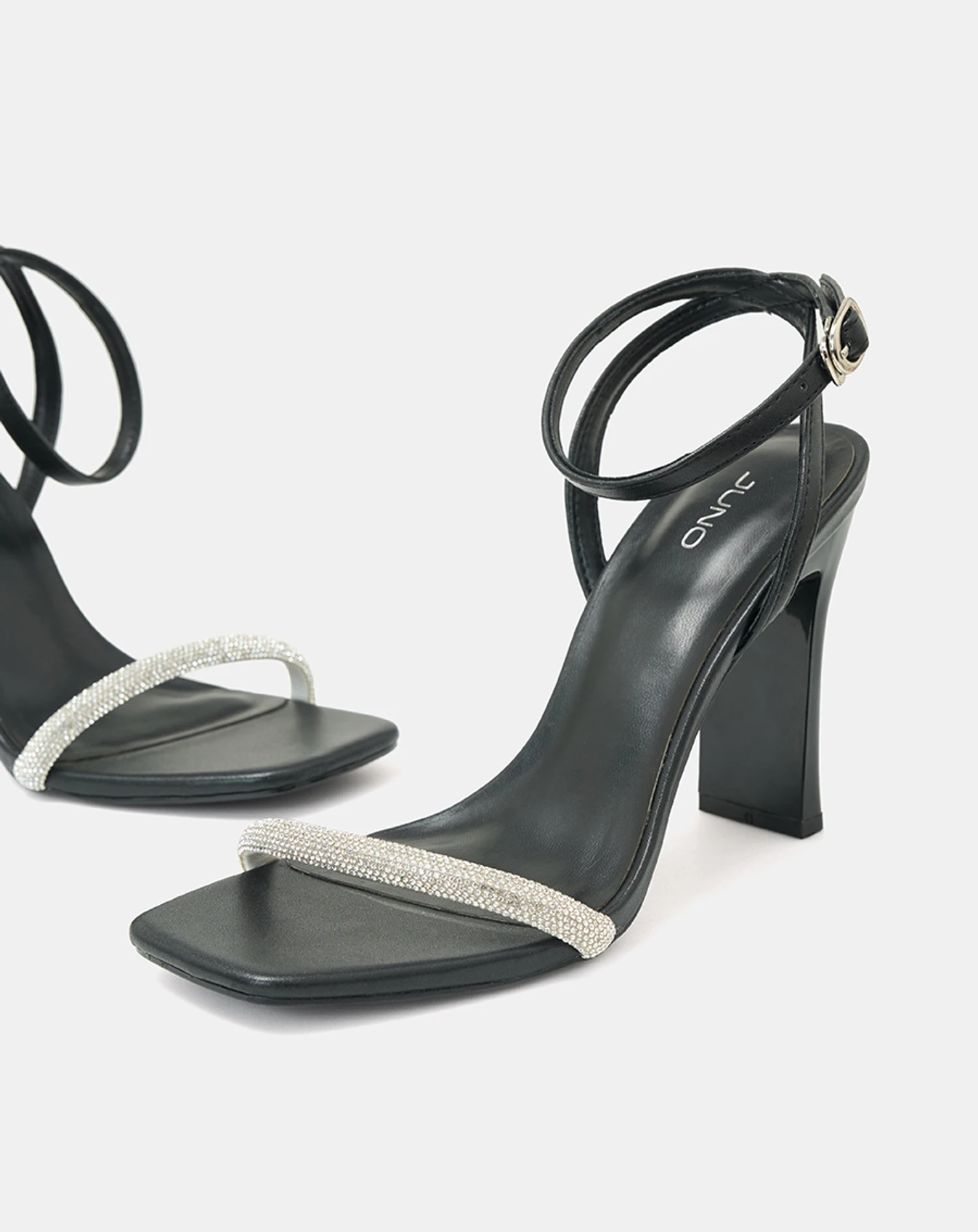 Giày Sandal Gót Thanh Phối Dây Kim Tuyến - Image 4
