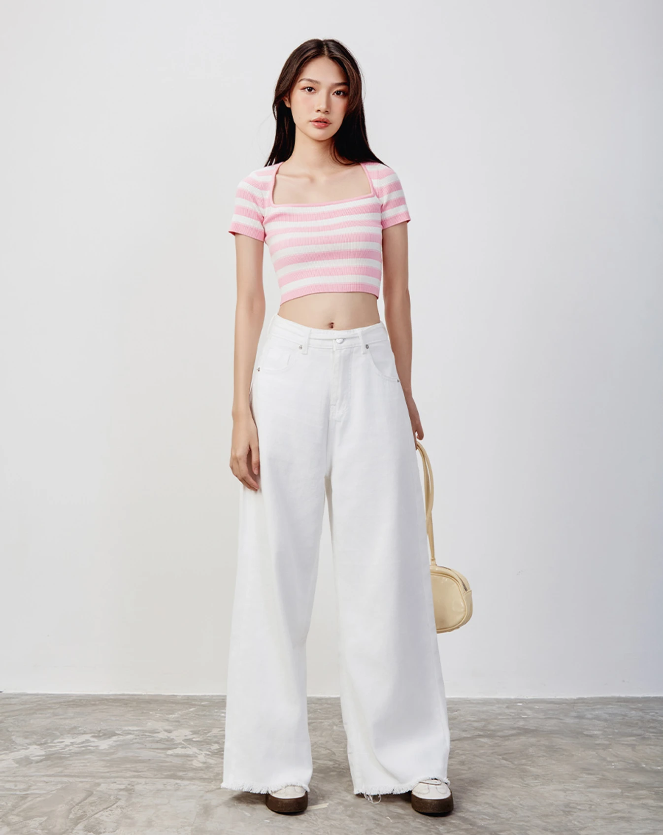 Áo dệt cổ vuông tay ngắn - Image 4