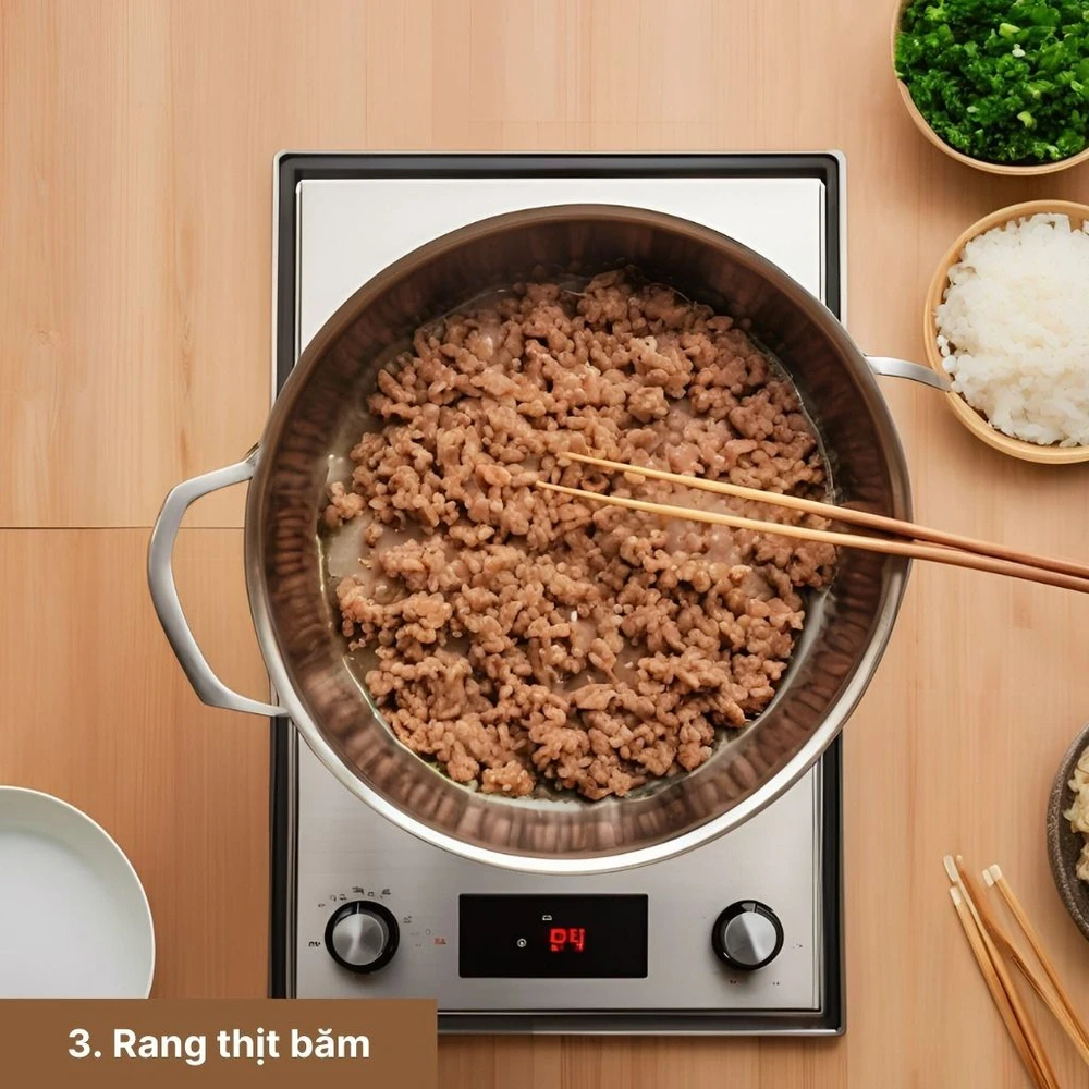 Cách làm thịt băm rang mắm siêu nhanh