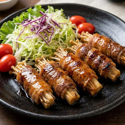Ba chỉ bò cuộn nấm kim châm thơm ngon chỉ trong 10 phút