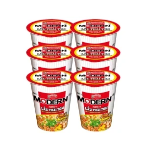 Combo 6 ly mì Modern Acecook lẩu thái tôm 67g