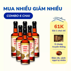Combo  6 Chai Nước Mắm Nhãn Vàng 40N Làng Chài Xưa - Chai 500ml