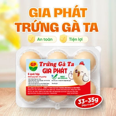Trứng gà ta Gia Phát hộp 6 quả 33-35g